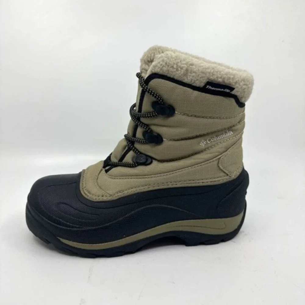 Columbia Cascadian Trinity‎ Snow Boots Women 6 Tan Black Good Waterproof Sherpa